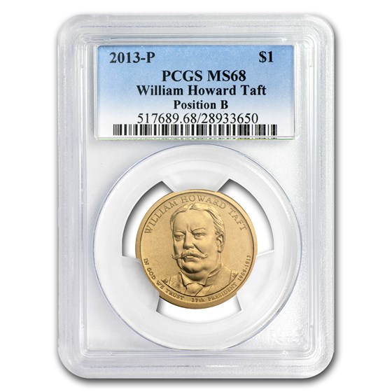 2013-P B Position William H. Taft Presidential Dollar MS-68 PCGS 2013-P B Position William H. Taft Presidential Dollar MS-68 PCGS