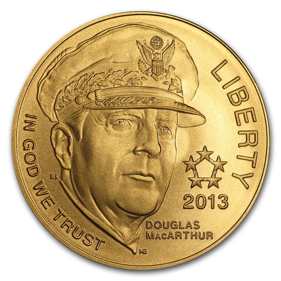 2013-P Gold $5 Commem Five Star General BU (w/Box & COA)