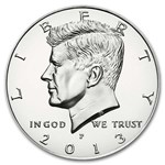 2013-P Kennedy Half Dollar 20-Coin Mint Roll BU (Mint Wrapped)