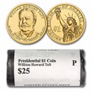 2013-P William Howard Taft 25-Coin Presidential Dollar Roll BU