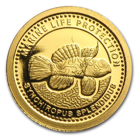 2013 Palau 1/2 gram Gold $1 Marine Life Protection Mandarinfish