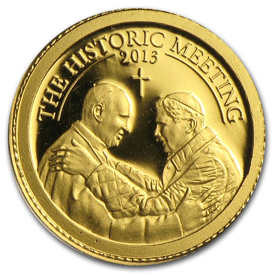 Buy 2013 Palau 1/2 gram Gold 1 The Historic Meeting Two Popes APMEX