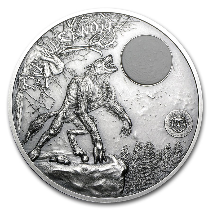 Silver Rounds Werewolf Buy 2013 Palau 2 oz Silver Mythical Creatures Collection Werewolf | APMEX