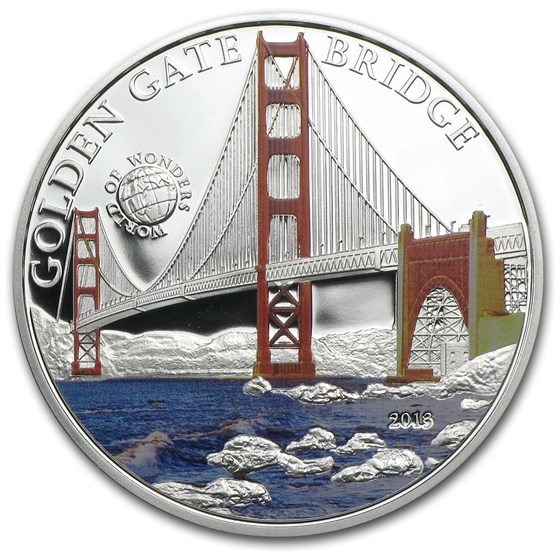2013 Palau Proof Silver World of Wonders Golden Gate Bridge 2013 Palau Proof Silver World of Wonders Golden Gate Bridge