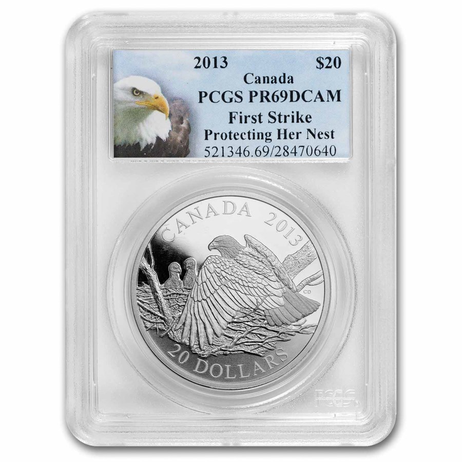 Buy 2013 RCM 1 oz Ag Bald Eagle Mother Protecting Her Nest PR-69 DCAM