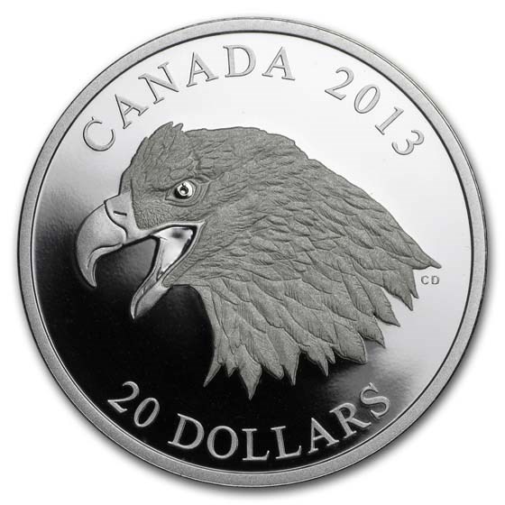 2013 RCM 1 oz Silver $20 The Bald Eagle The Portrait of Power