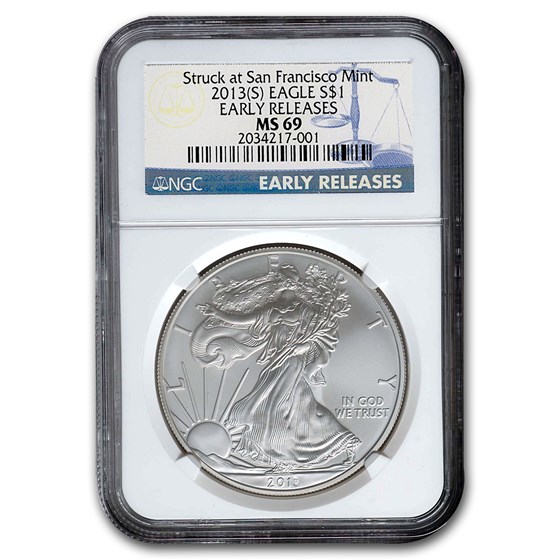 2013 (S) American Silver Eagle MS-69 NGC (Early Releases) 2013 (S) American Silver Eagle MS-69 NGC (Early Releases)