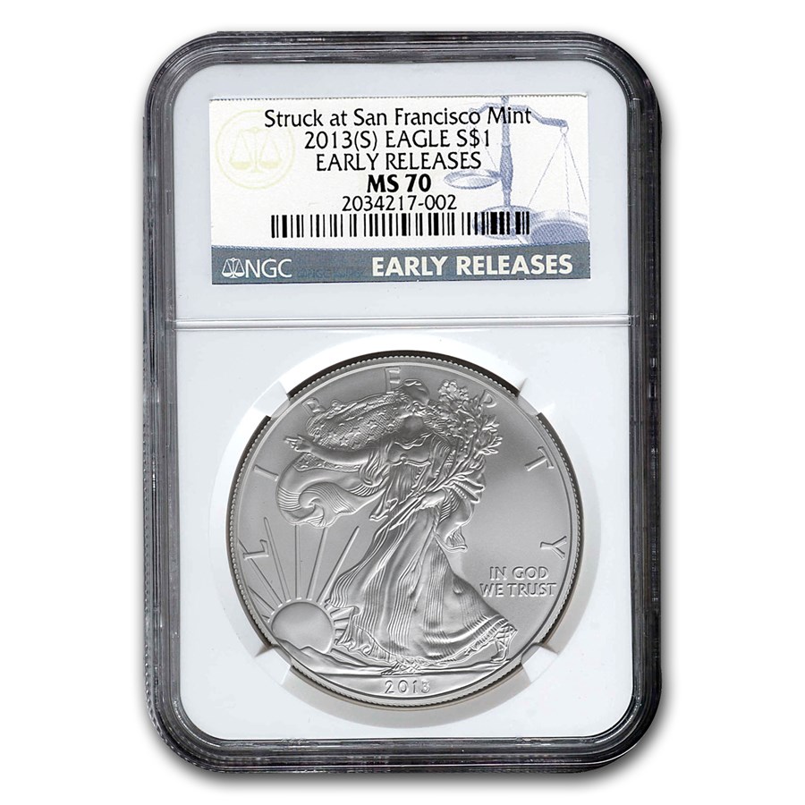 2013 (S) American Silver Eagle MS-70 NGC (Early Releases)