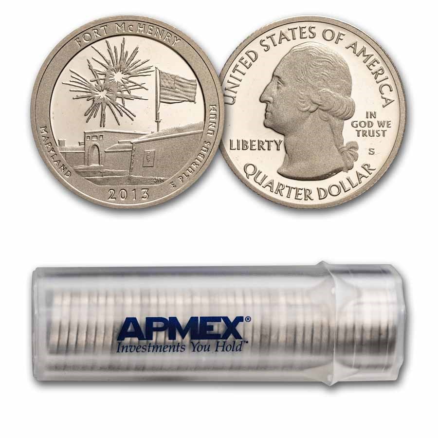 2013-S ATB Quarter Ft. McHenry Monument/Shrine Proof 40-Coin Roll