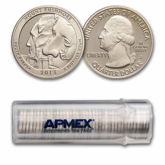 2013-S Quarter ATB Mount Rushmore Gem Proof 40-Coin Roll 2013-S Quarter ATB Mount Rushmore Gem Proof 40-Coin Roll