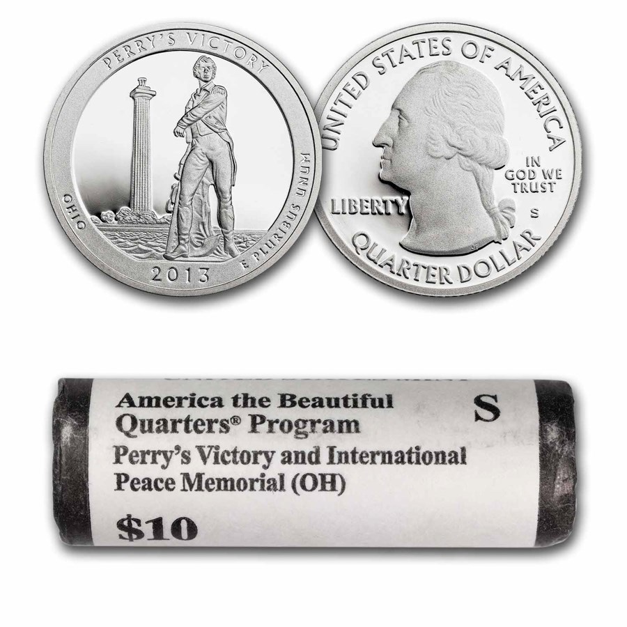 2013-S Quarter ATB Perry's Memorial 40-Coin Proof Roll
