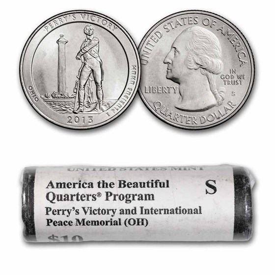 2013-S Quarter ATB Perry's Memorial 40-Coin Roll BU 2013-S Quarter ATB Perry's Memorial 40-Coin Roll BU