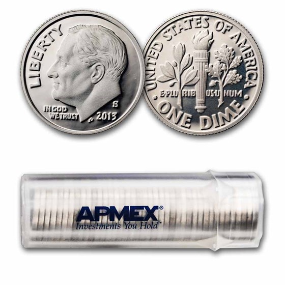 2013-S Roosevelt Dime 50-Coin Roll Proof (Silver)