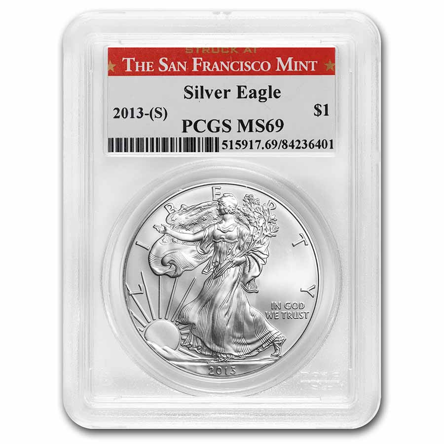 Buy 2013 (S) Silver Eagle MS-69 PCGS (San Francisco Label) | APMEX