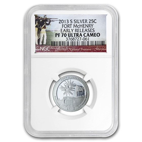 2013-S Silver Quarter ATB Fort McHenry PF-70 UCAM NGC (ER) 2013-S Silver Quarter ATB Fort McHenry PF-70 UCAM NGC (ER)