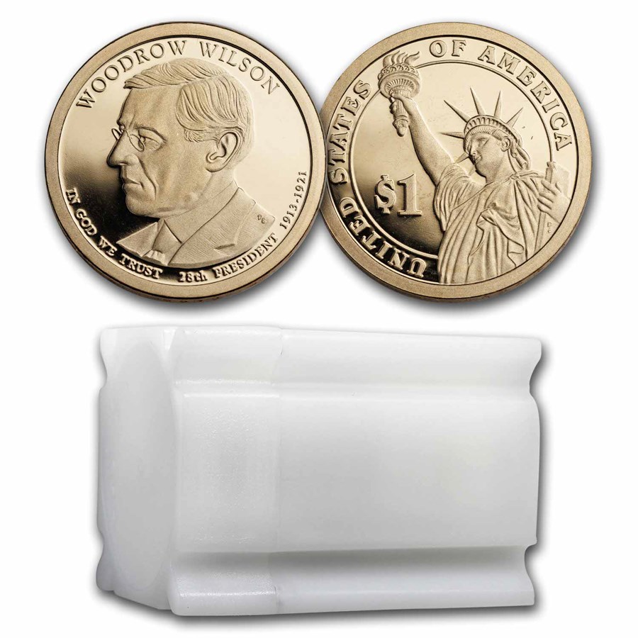 2013-S Woodrow Wilson 20-Coin Presidential Dollar Roll PR