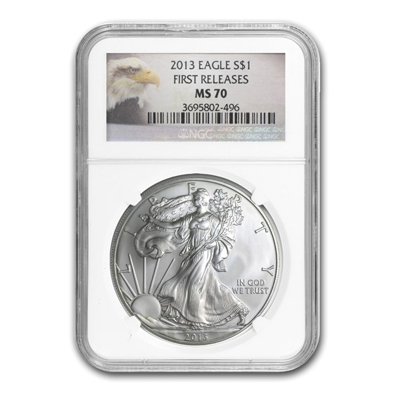2013 Silver American Eagle MS-70 NGC (1st Releases, Eagle Label) 2013 Silver American Eagle MS-70 NGC (1st Releases, Eagle Label)