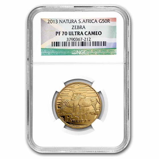 2013 South Africa 1/2 oz Gold Natura Zebra PF-70 NGC 2013 South Africa 1/2 oz Gold Natura Zebra PF-70 NGC