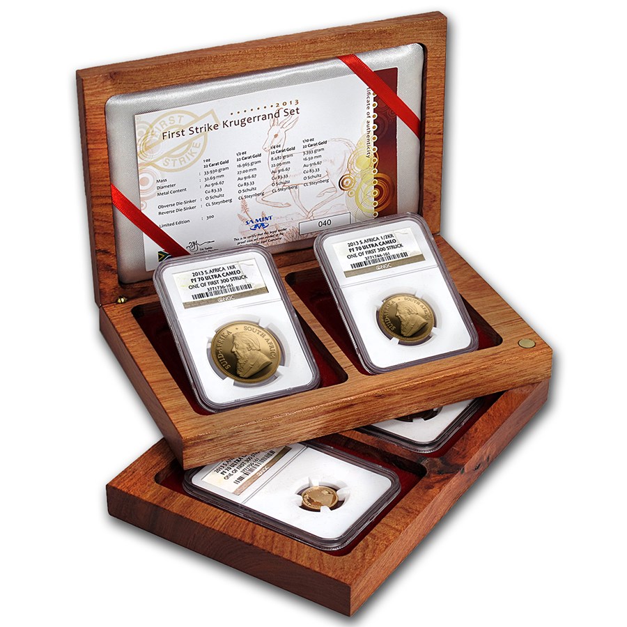 2013 South Africa 4-Coin Gold Krugerrand Proof Set PF-70 NGC (FS)