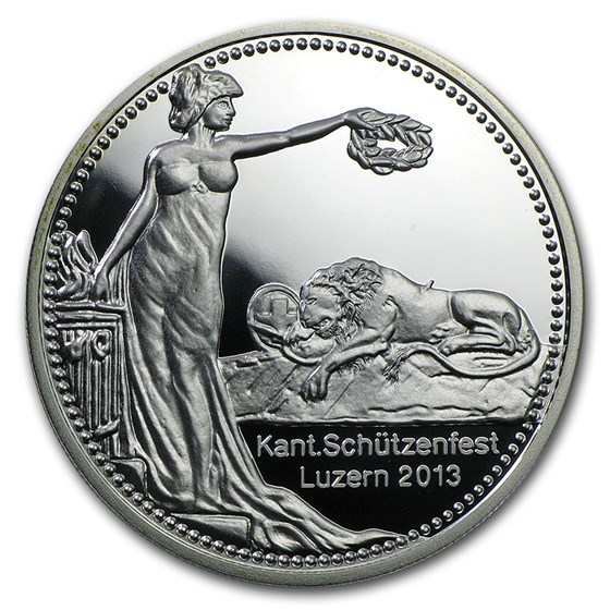 2013 Switzerland Silver Proof 50 Francs Schützenfest Lucerne 2013 Switzerland Silver Proof 50 Francs Schützenfest Lucerne