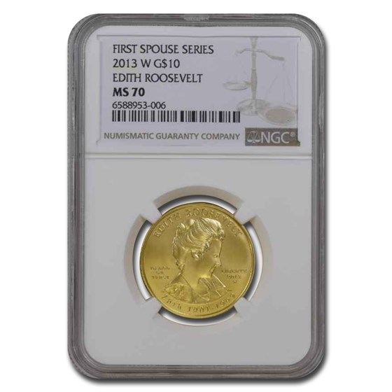2013-W 1/2 oz Gold Edith Roosevelt MS-70 NGC 2013-W 1/2 oz Gold Edith Roosevelt MS-70 NGC