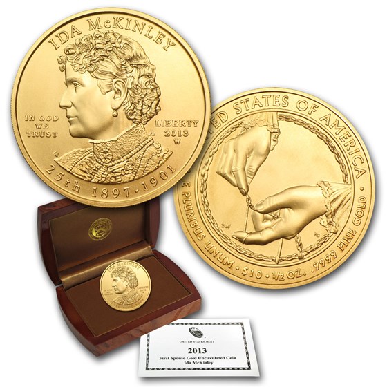 2013-W 1/2 oz Gold Ida McKinley BU (w/Box & COA) 2013-W 1/2 oz Gold Ida McKinley BU (w/Box & COA)