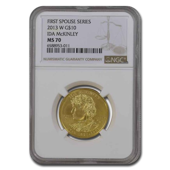 2013-W 1/2 oz Gold Ida McKinley MS-70 NGC 2013-W 1/2 oz Gold Ida McKinley MS-70 NGC