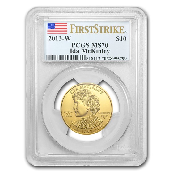 2013-W 1/2 oz Gold Ida McKinley MS-70 PCGS (FirstStrike®) 2013-W 1/2 oz Gold Ida McKinley MS-70 PCGS (FirstStrike®)