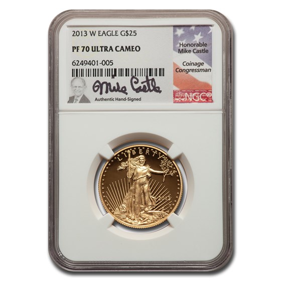 2013-W 1/2 oz Proof American Gold Eagle PF-70 NGC (Castle) 2013-W 1/2 oz Proof American Gold Eagle PF-70 NGC (Castle)
