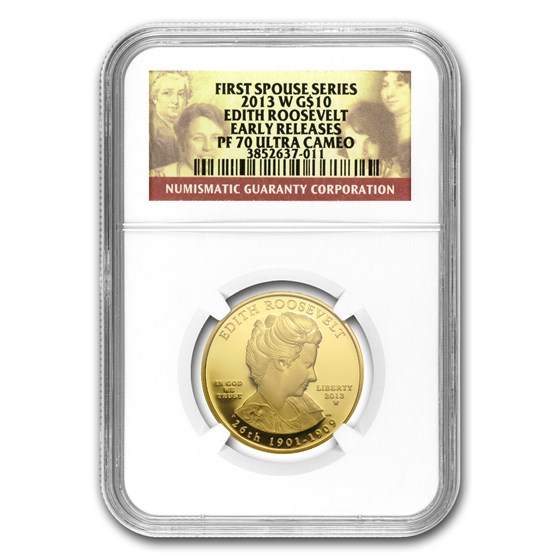 2013-W 1/2 oz Proof Gold Edith Roosevelt PF-70 NGC (ER) 2013-W 1/2 oz Proof Gold Edith Roosevelt PF-70 NGC (ER)