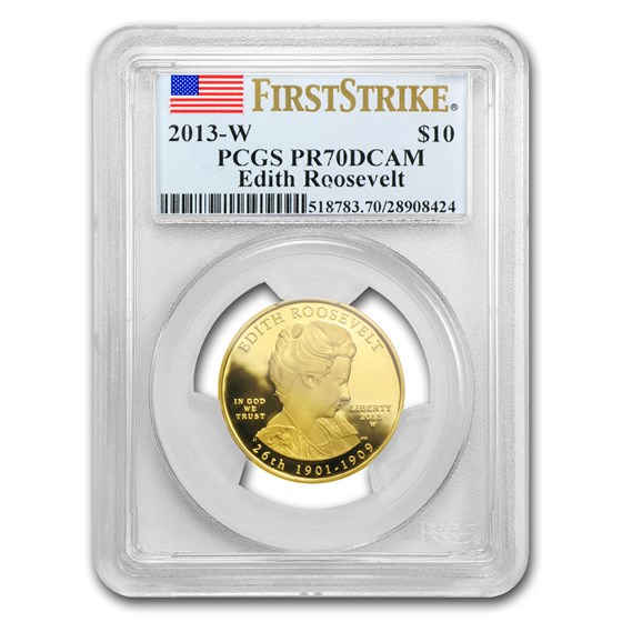 2013-W 1/2 oz Proof Gold Edith Roosevelt PR-70 PCGS (FS) 2013-W 1/2 oz Proof Gold Edith Roosevelt PR-70 PCGS (FS)