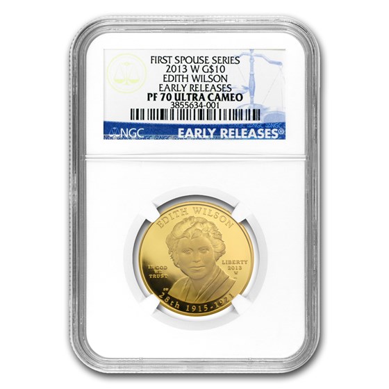 2013-W 1/2 oz Proof Gold Edith Wilson PF-70 NGC (ER) 2013-W 1/2 oz Proof Gold Edith Wilson PF-70 NGC (ER)