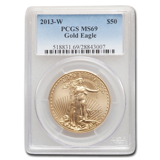 2013-W 1 oz Burnished Gold Eagle MS/SP-69 PCGS 2013-W 1 oz Burnished Gold Eagle MS/SP-69 PCGS
