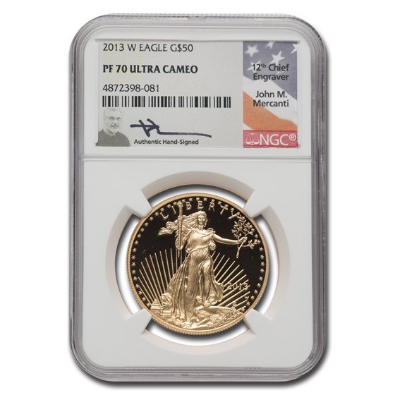 2013-W 1 oz Proof American Gold Eagle PF-70 NGC (Mercanti) 2013-W 1 oz Proof American Gold Eagle PF-70 NGC (Mercanti)