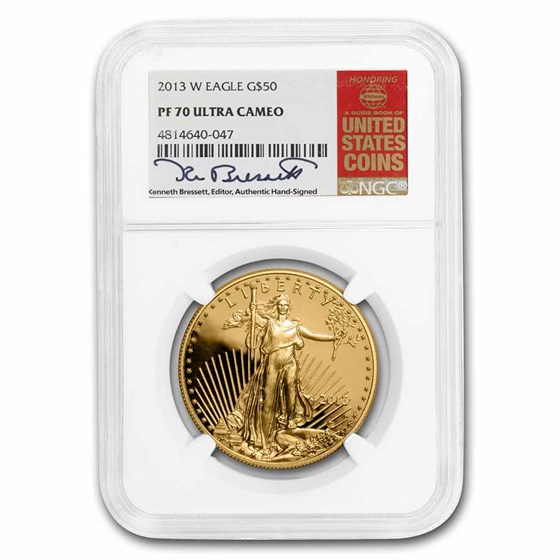 2013-W 1 oz Proof Gold Eagle PF-70 NGC (Bressett, Red Book Label)