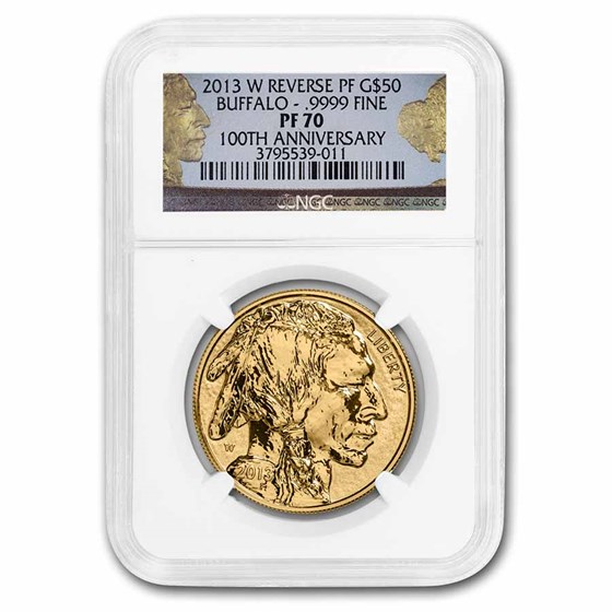 2013-W 1 oz Reverse Proof Gold Buffalo PF-70 NGC (100th Anniv) 2013-W 1 oz Reverse Proof Gold Buffalo PF-70 NGC (100th Anniv)