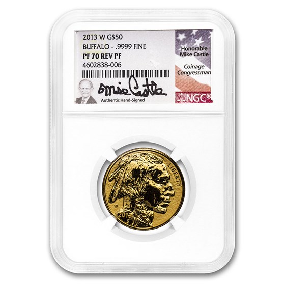 2013-W 1 oz Reverse Proof Gold Buffalo PF-70 NGC (Mike Castle) 2013-W 1 oz Reverse Proof Gold Buffalo PF-70 NGC (Mike Castle)