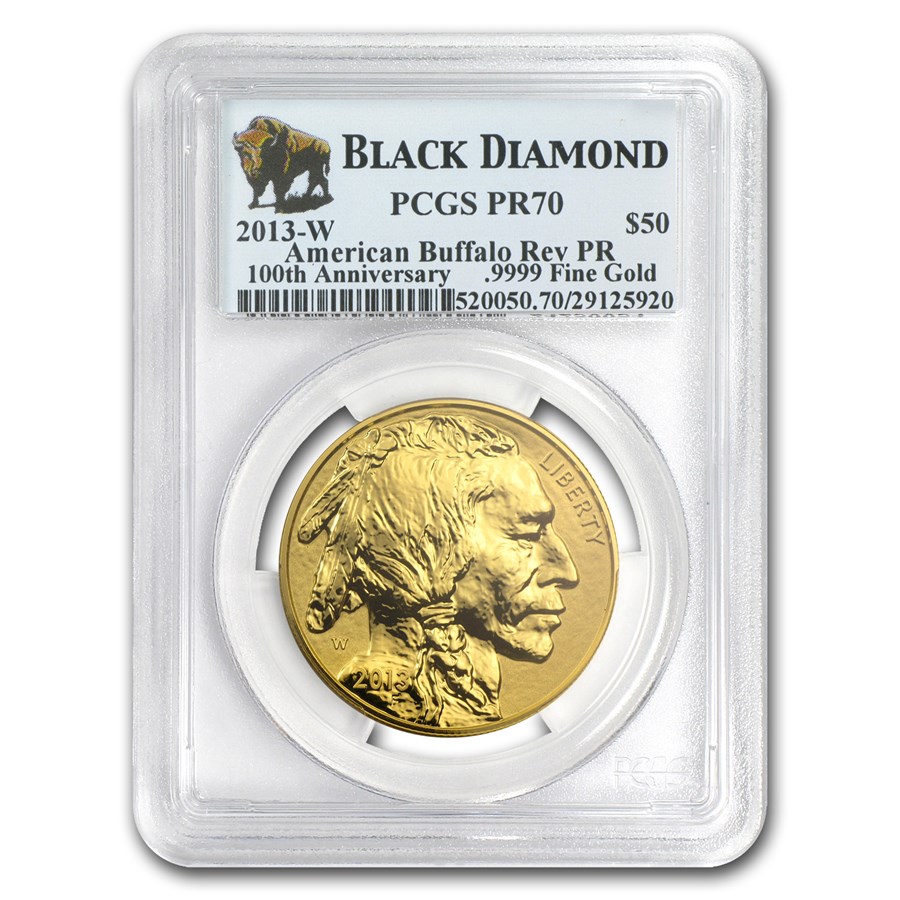 2013-W 1 oz Reverse Proof Gold Buffalo PR-70 PCGS (Black Diamond)