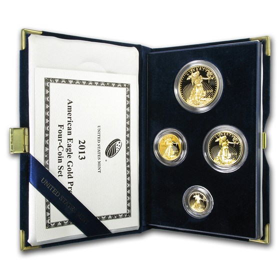 2013-W 4-Coin Proof American Gold Eagle Set (w/Box & COA) 2013-W 4-Coin Proof American Gold Eagle Set (w/Box & COA)