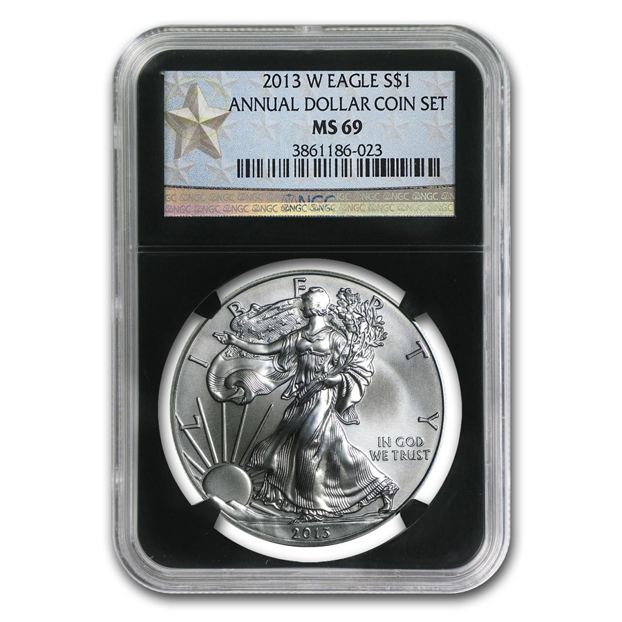 2013-W Burnished American Silver Eagle MS-69 NGC (Black Holder)