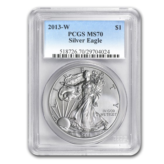 2013-W Burnished American Silver Eagle SP/MS-70 PCGS 2013-W Burnished American Silver Eagle SP/MS-70 PCGS