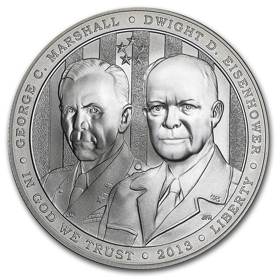 2013-W Five Star General $1 Silver Commem BU (w/Box & COA) 2013-W Five Star General $1 Silver Commem BU (w/Box & COA)