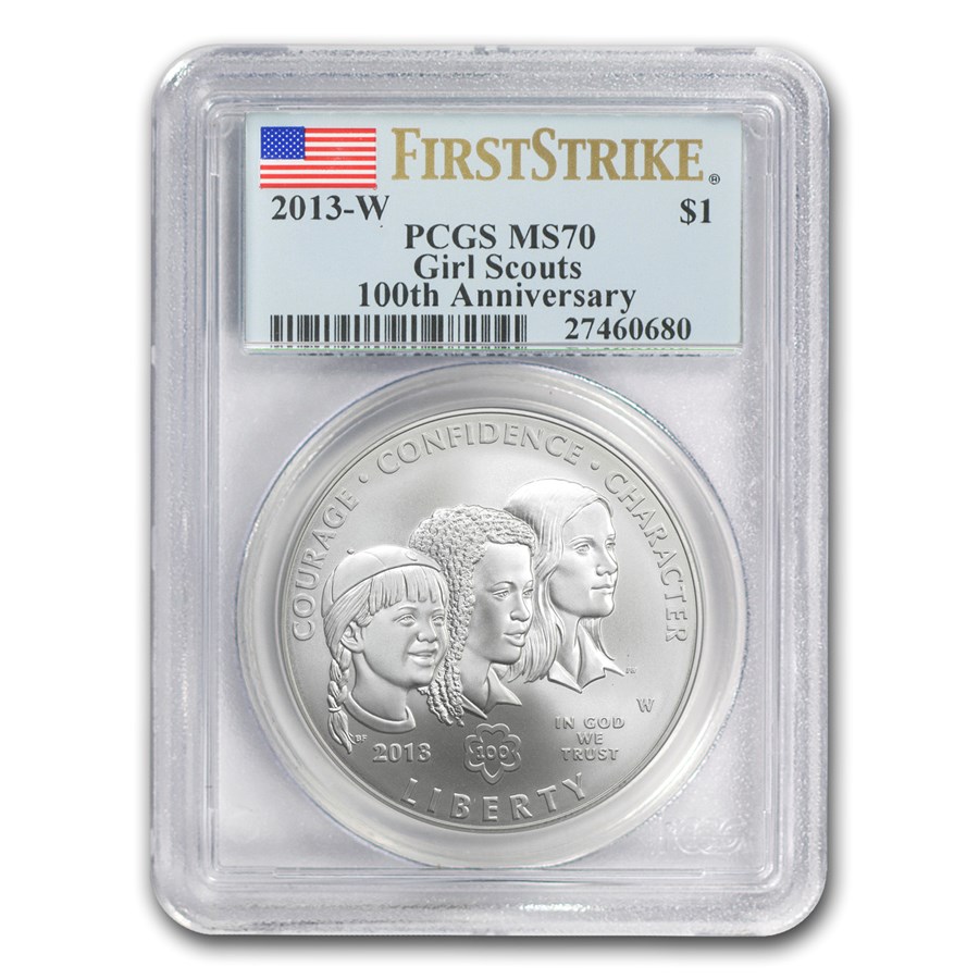 2013-W Girl Scouts $1 Silver Commem MS-70 PCGS (FS)
