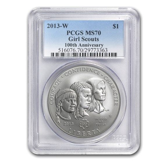 2013-W Girl Scouts $1 Silver Commem MS-70 PCGS 2013-W Girl Scouts $1 Silver Commem MS-70 PCGS