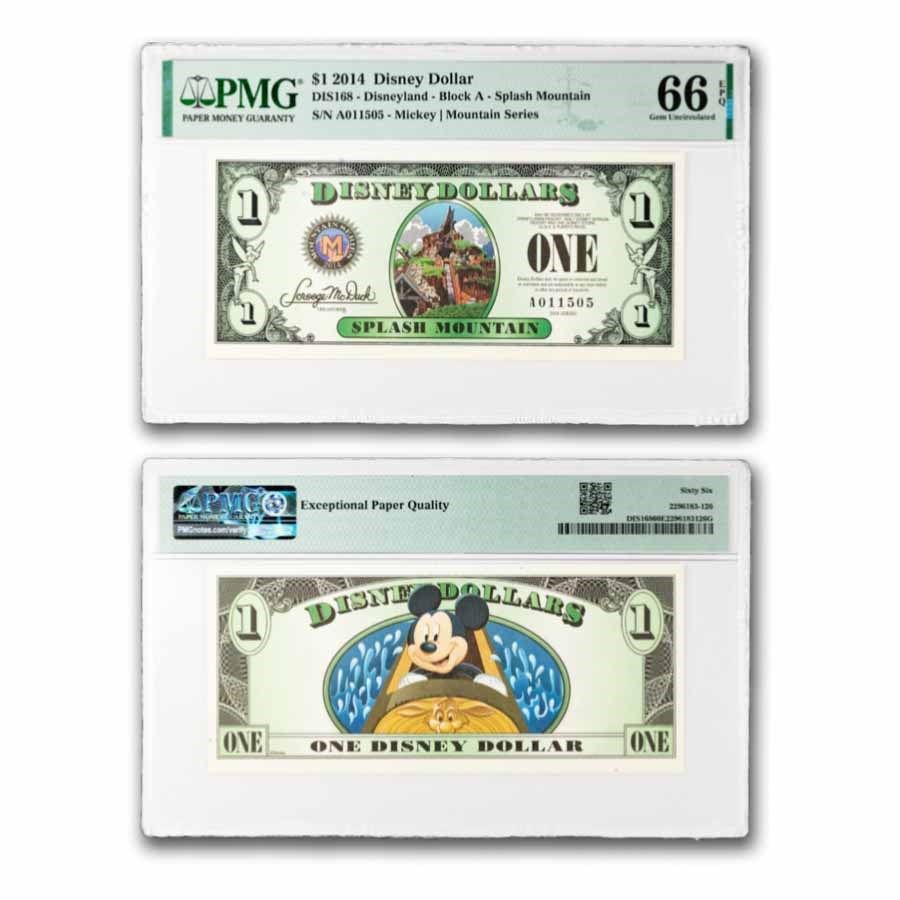 2014 $1.00 (A) Splash Mountain CU-66 EPQ PMG (DIS#168)