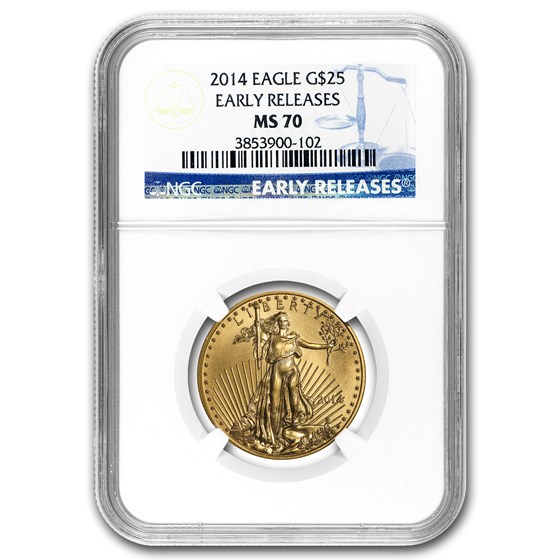 2014 1/2 oz American Gold Eagle MS-70 NGC (Early Releases)