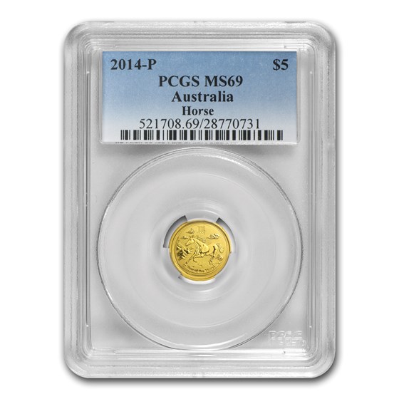 2014 1/20 oz Gold Lunar Year of the Horse MS-69 PCGS (SII) 2014 1/20 oz Gold Lunar Year of the Horse MS-69 PCGS (SII)