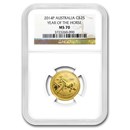 2014 1/4 oz Gold Lunar Year of the Horse MS-70 NGC (SII)
