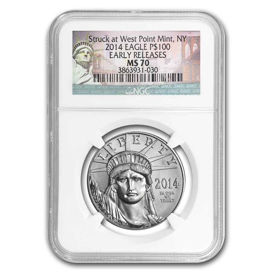 2014 1 oz American Platinum Eagle MS-70 NGC (WP Mint, ER)