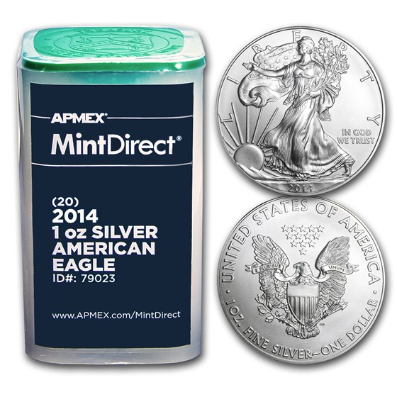 2014 1 oz American Silver Eagles (20-Coin MintDirect® Tube) 2014 1 oz American Silver Eagles (20-Coin MintDirect® Tube)